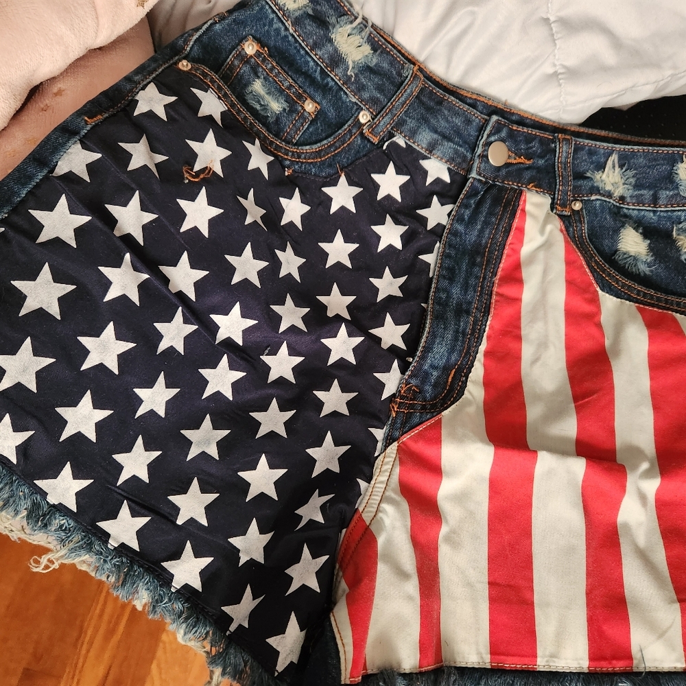 Patriotic Denim Jean Shorts